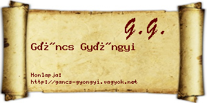 Gáncs Gyöngyi névjegykártya
