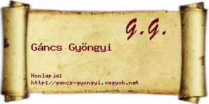 Gáncs Gyöngyi névjegykártya
