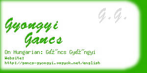 gyongyi gancs business card